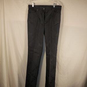 Elie Tahari Black Floral Textured Straight-Leg Jeans - 10